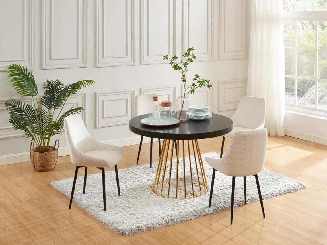 Mesa de Refeição Extensível VENTE-UNIQUE (260 x 110 x 76 - Derivados de Madeira - Preto)