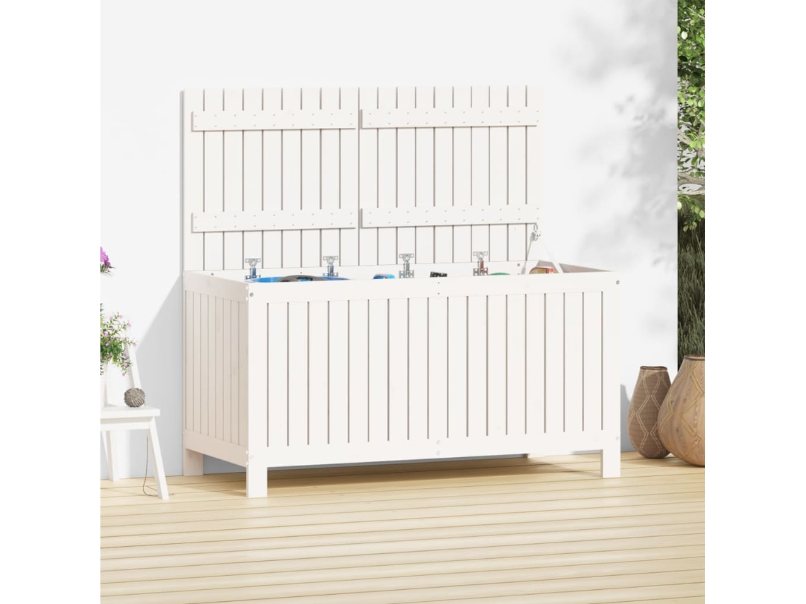 Caixa de Armazenamento VIDAXL Branco Madeira (121x55x64 cm)