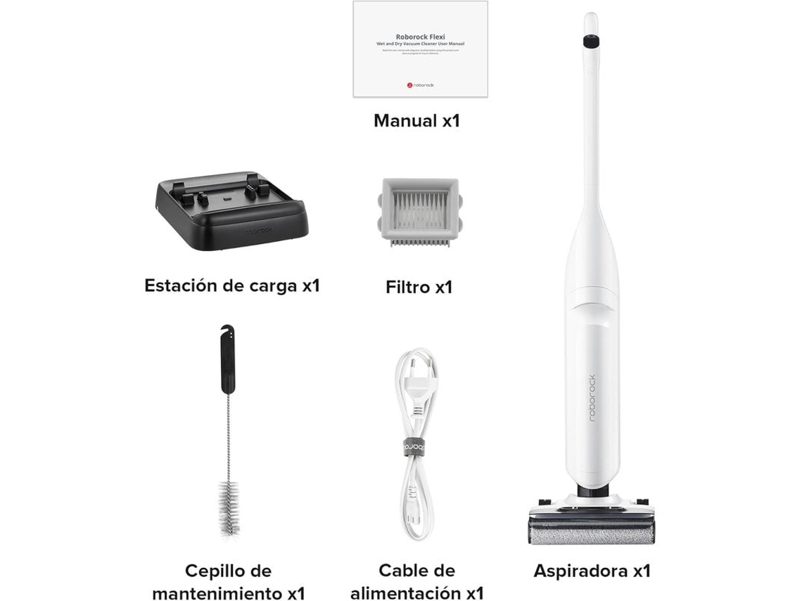 Roborock Flexi Pro Aspiradora en Seco y Húmedo, 17000 Pa, Escoba, REACONDICIONADO, señales de uso