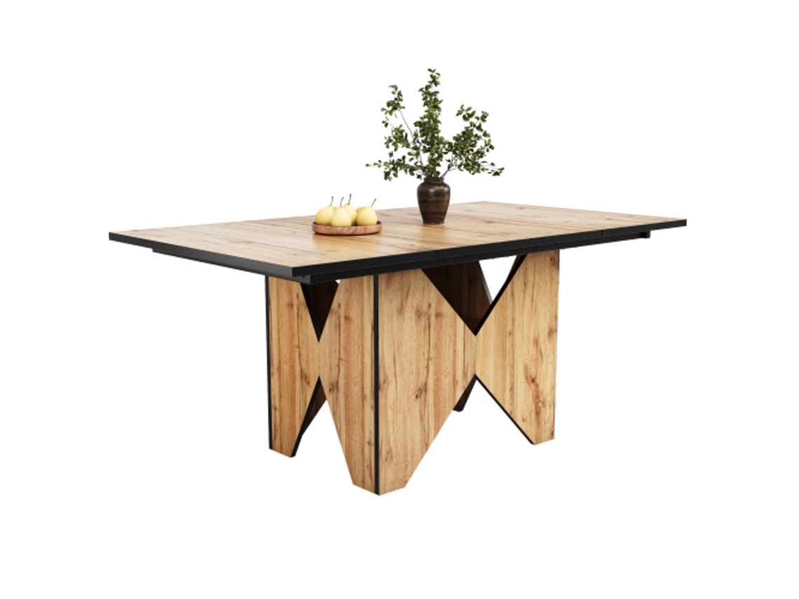 Mesa De Jantar Moderna Em Madeira, Não Desmontável, Acomoda De 4 A 6 Pessoas, Dimensões: 138,5*80*75 Cm