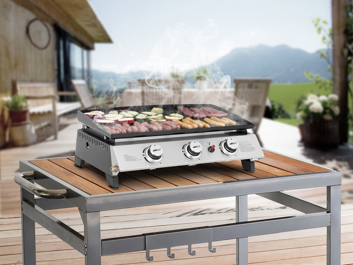 Fogão a gás de 3 bocas Jolly 7 5 Kw cinza HABITAT ET JARDIN