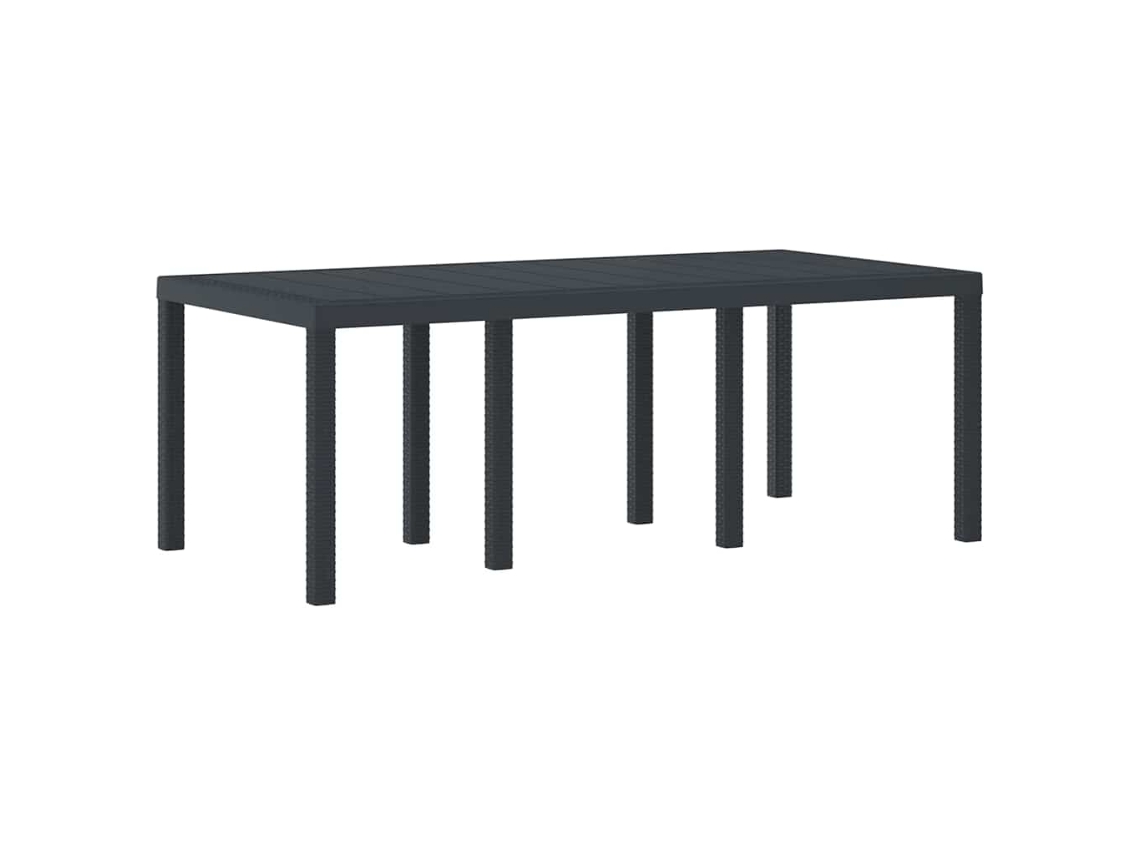 Mesa De Jardim Antracite 200x100x73 Cm Vime Pe Moderna 6 Pessoas