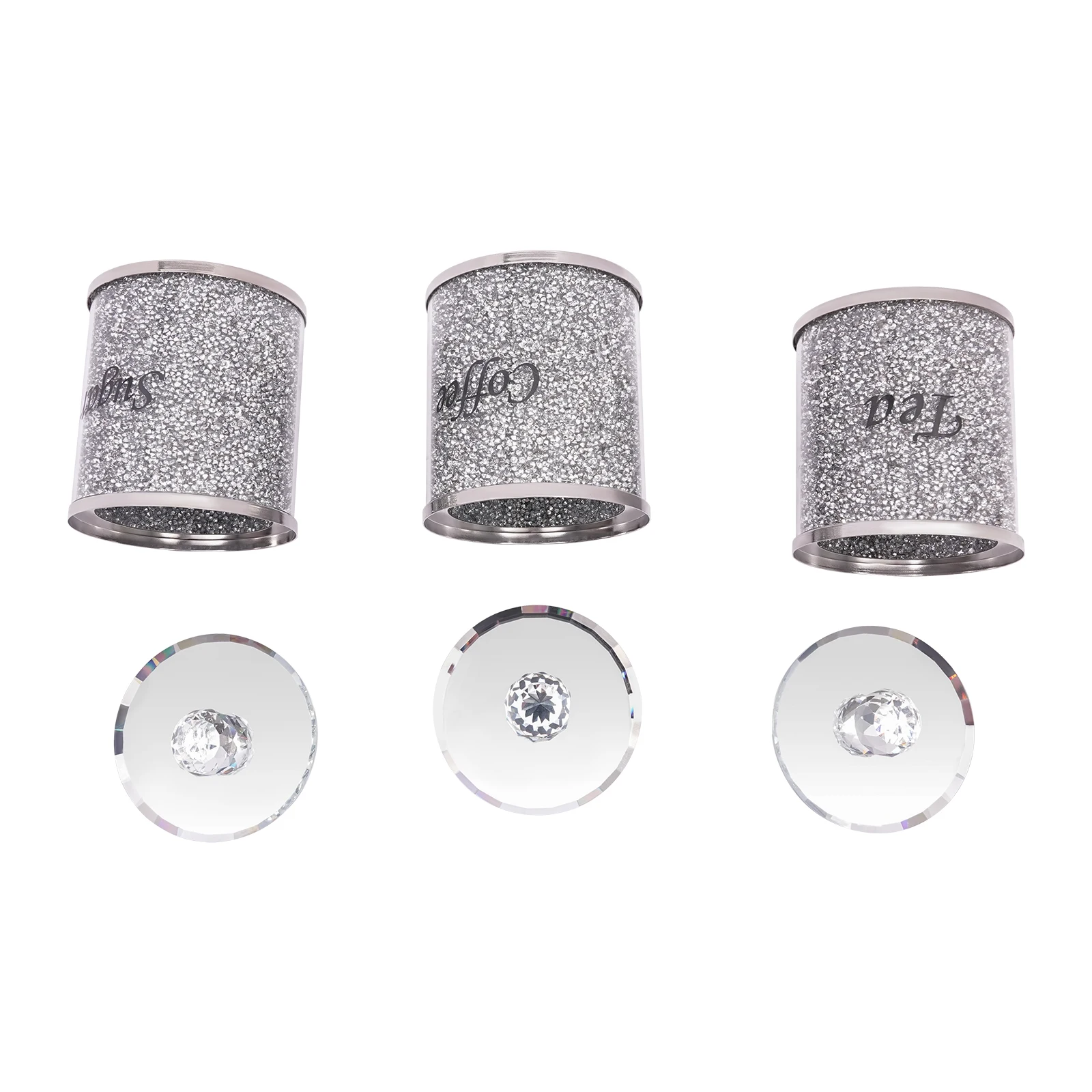 Potes De Vidro, Armazenamento Multifuncional, Uso Em Mesa, Design Estiloso, Siver And Clear Oem