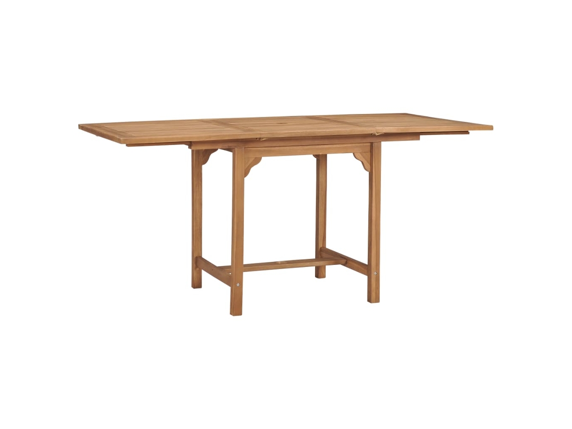 Mesa De Jardim Extensível X80x75cm Madeira Teca Maciça (110 160)