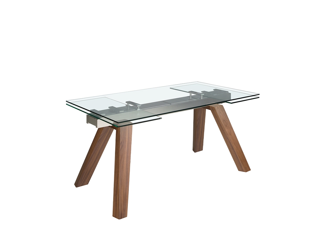 Mesa de Jantar Extensível Retangular Vidro Temperado ANGEL CERDA 160/200/240 x 90 x 76