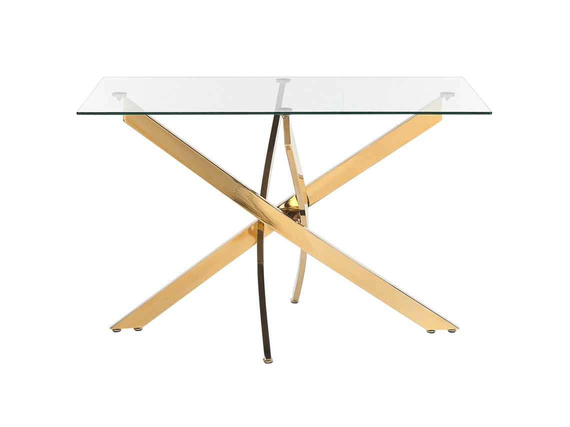Mesa de jantar BELIANI Maramo de Vidro de segurança (temperado) Dourado 70x120x76