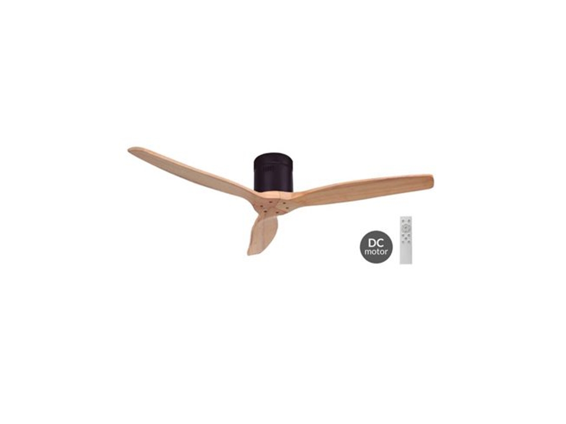 Ventilador De Teto 52 Motor Dc 3 Lâminas Madeira Preto Gsc