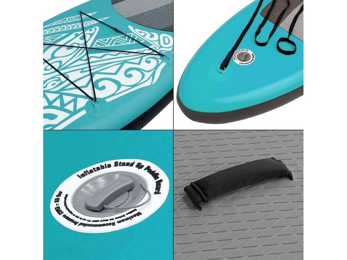 Prancha de paddle surf insuflável SUP Makani ECD Germany 320 x 80 x 15 cm em PVC turquesa
