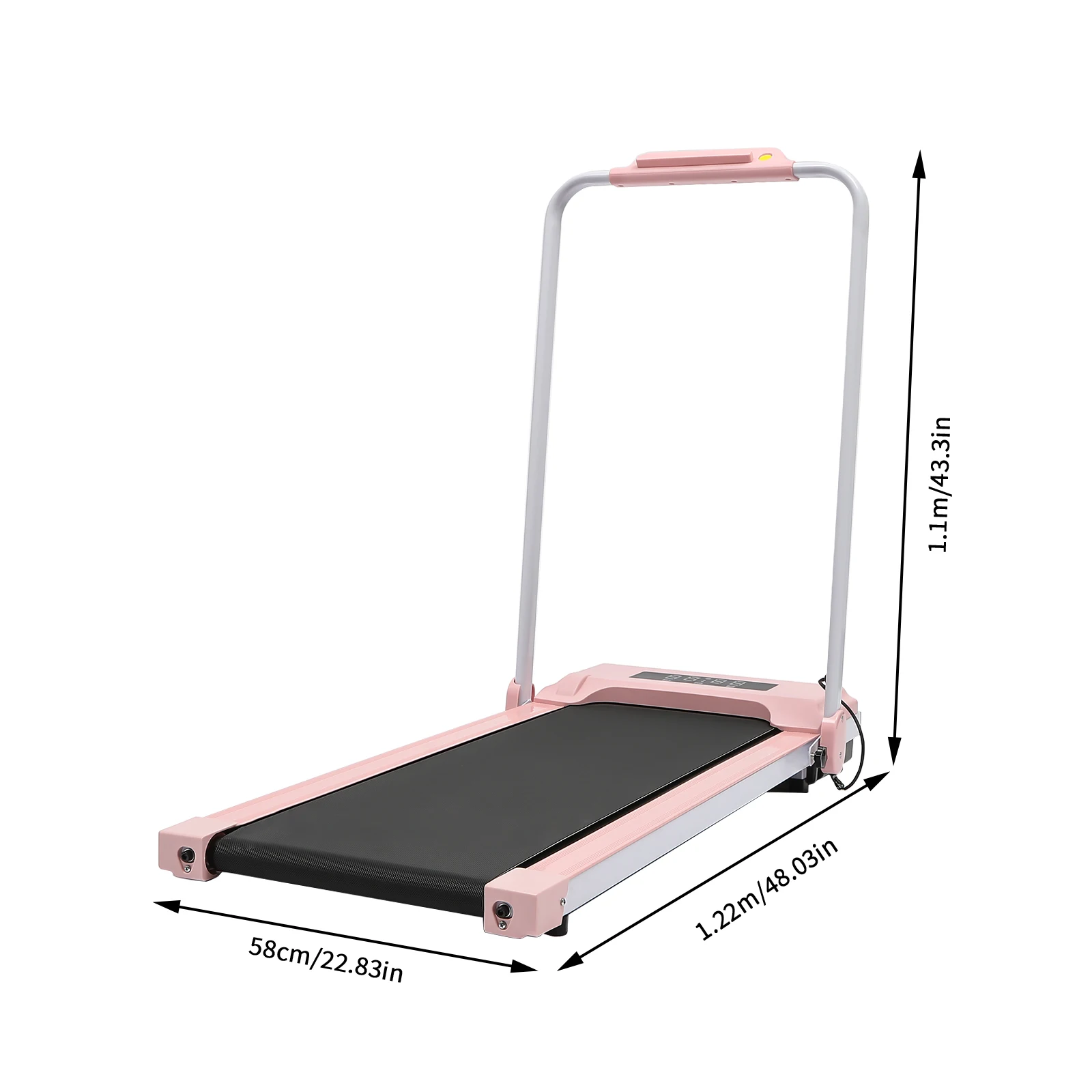 Passadeira de Corrida Elétrica, Design Dobrável, Velocidade Ajustável, Rosa Oem