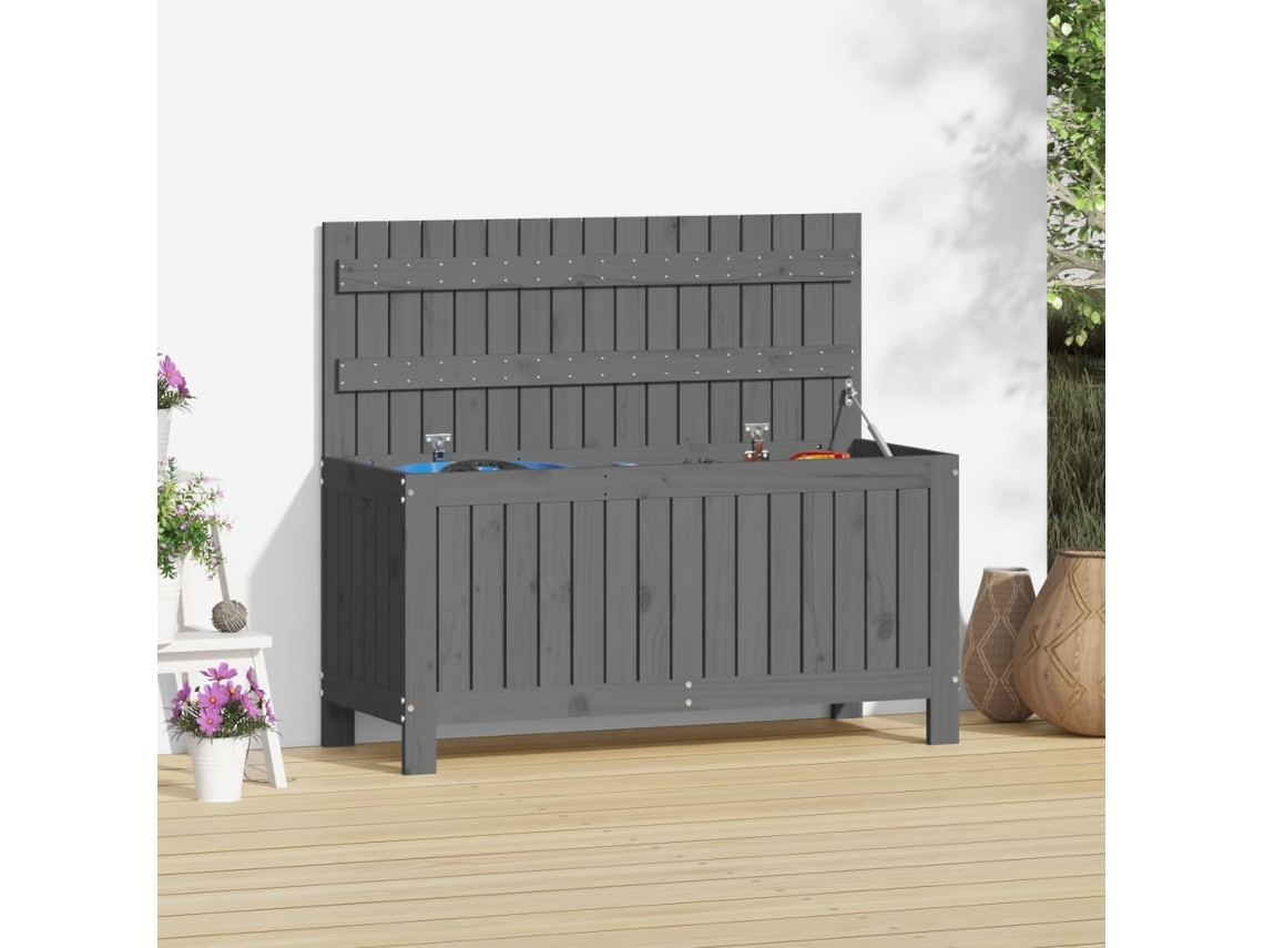 Caixa de Armazenamento VIDAXL Cinzento Madeira (108x42.5x54 cm)