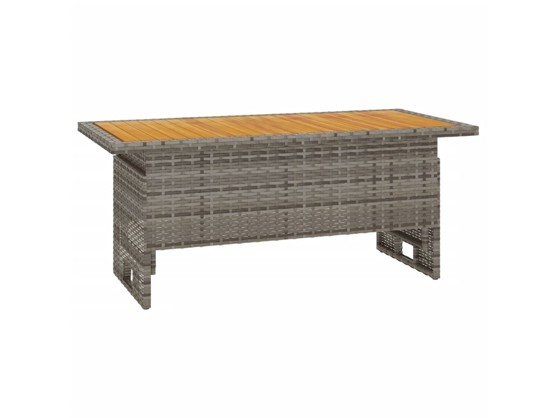 Mesa de Jardim LOVELY HOME Jantar Acácia Maciça/Vime Pe Cinza (100 x 50 x 63 cm)