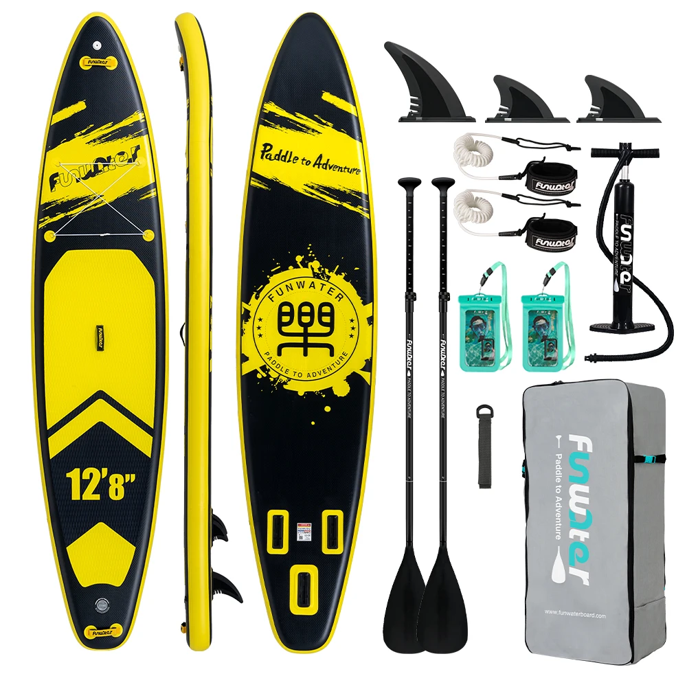 Prancha De Paddle Inflável, Uso Versátil, Estabilidade Aprimorada, Amarelo Oem