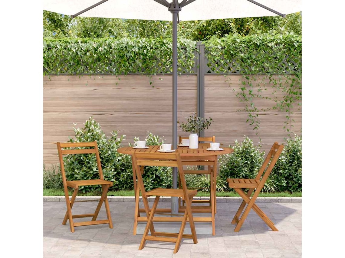Mesa De Jardim Dobrável 110 Cm Madeira Acácia Maciça