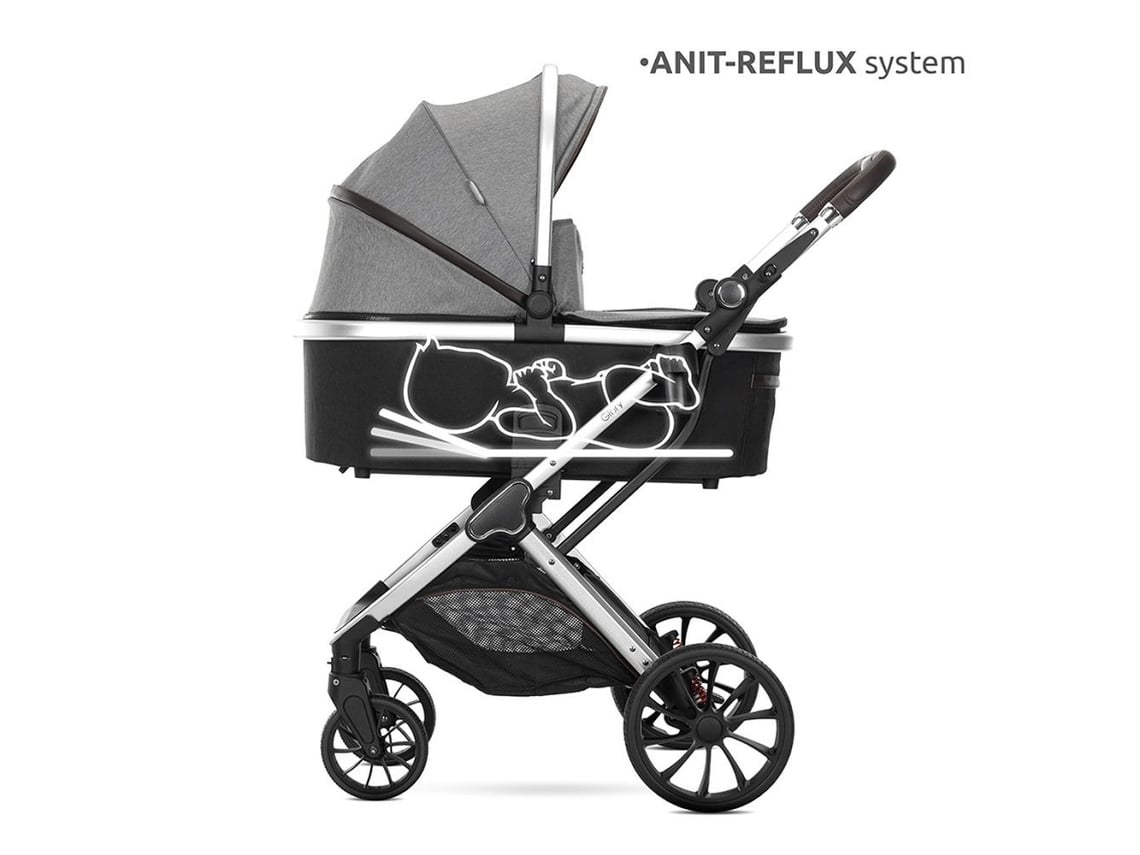 Pacote DUO GLORY Bege Carrinho de Bebê + Cadeirinha TOURINO i-Size (40-150 cm) Cinza Mix