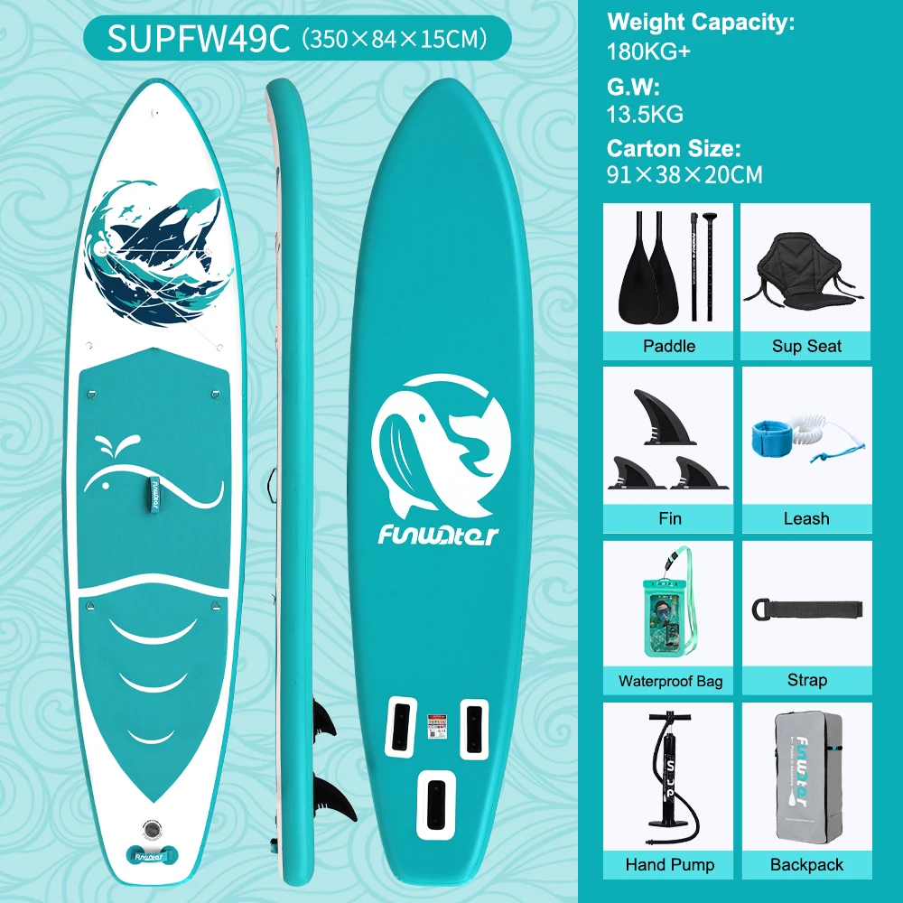 Prancha De Stand Up Paddle, Inflável, Superfície Antiderrapante, Supfw49c Oem (350×84×15cm)