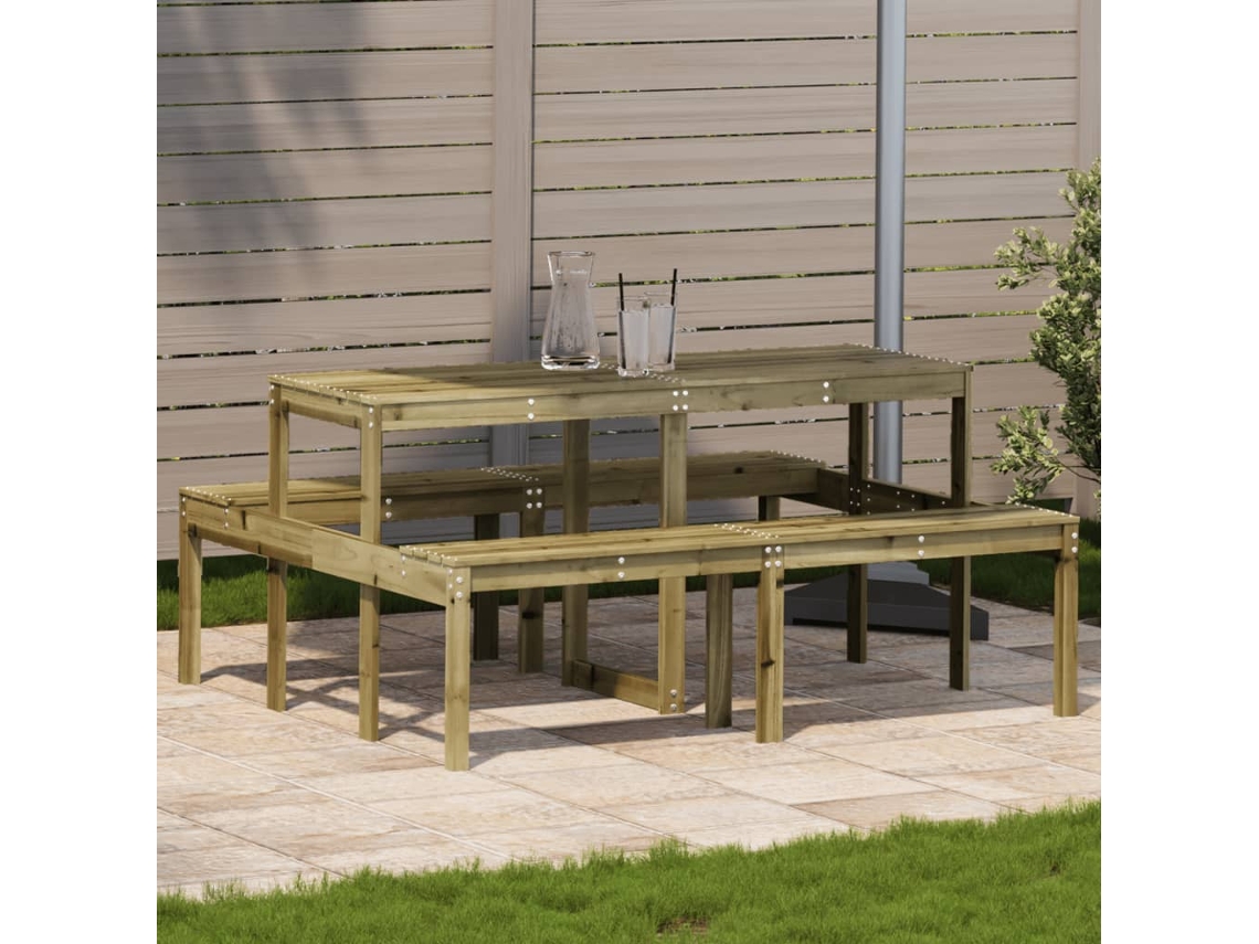 Mesa de Piquenique VIDAXL Madeira de Pinho Impregnada 160 X 134 X 75 Cm