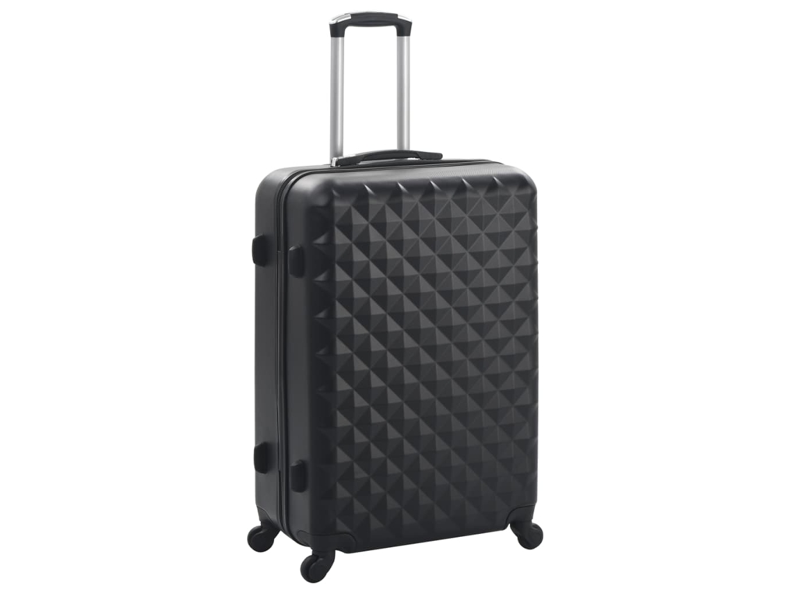 Conjunto de 3 Malas de Viagem VIDAXL ABS Preto (55x36x22cm)