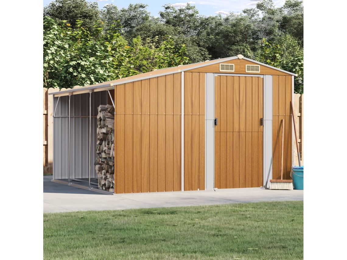 Abrigo VIDAXL Marrom Aço (277x279x179 cm)