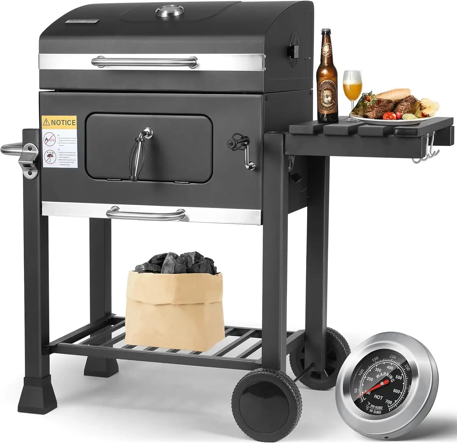Churrasqueira A Carvã£o 116x55,7x100 Cm, Ãrea De Cozinha 578 Polâ², Aã§o, Seguranã§a Contra Chamas Oem