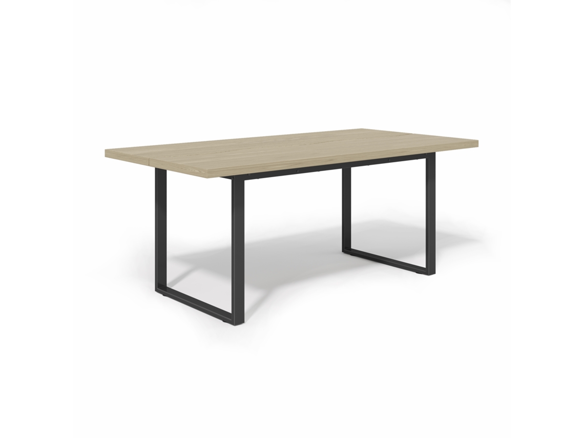 Mesa De Jantar Em Madeira Para Cozinha, Com Dimensões De 160 X 80 Cm, Design Industrial E Capacidade Para 6 A 8 Pessoas.