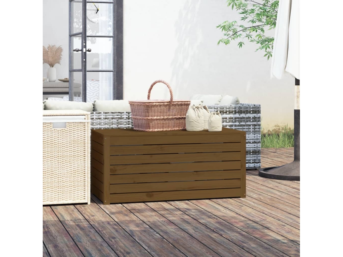 Caixa de Armazenamento VIDAXL Marrom Madeira (101x50.5x46.5 cm)