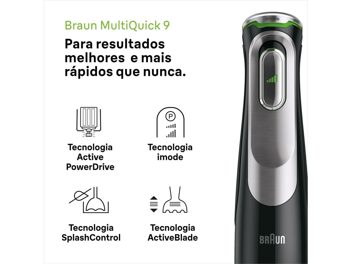 Varinha Mágica + Acessórios BRAUN Multiquick 9 MQ9135XI (1200 W - Preto)