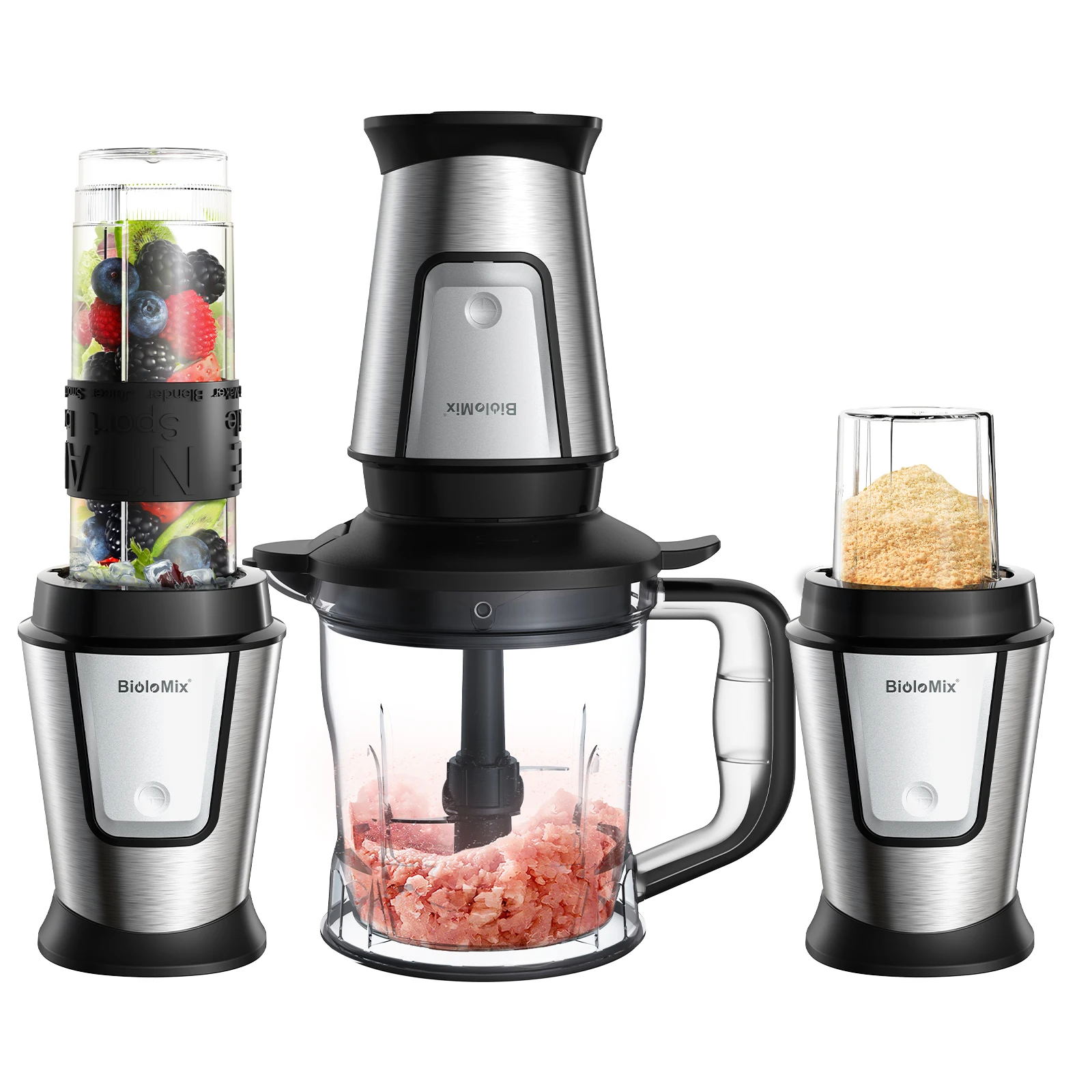 Processador De Alimentos Portátil, 700w De Potência, Liquidificador E Cortador 3 Em 1,tb23m,eu Oem
