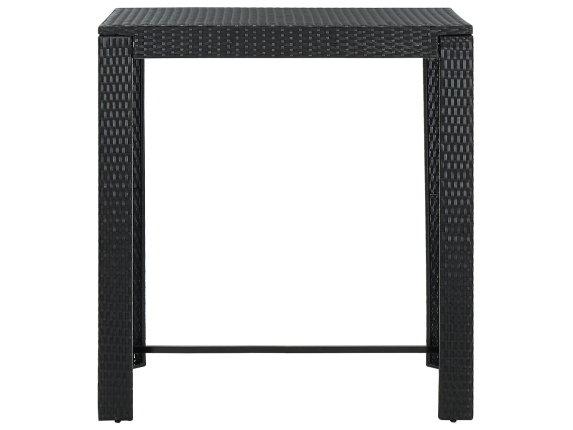 Mesa de bar VIDAXL Preto Rattan / Vime (100x60.5x110.5 cm)