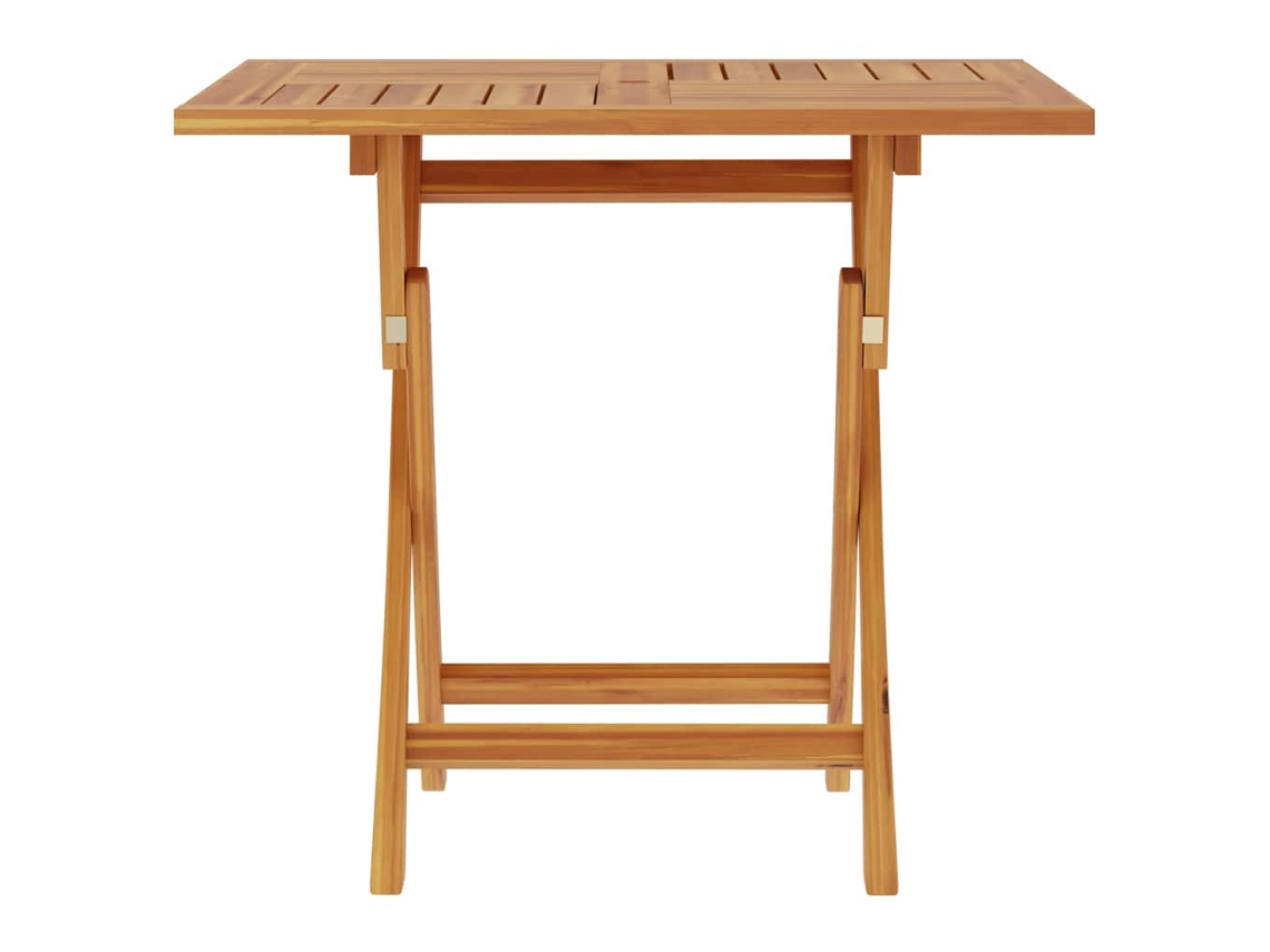 Mesa De Jardim Dobrável 85x85x76 Cm Madeira De Teca Maciça